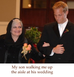 Sue at her son's wedding