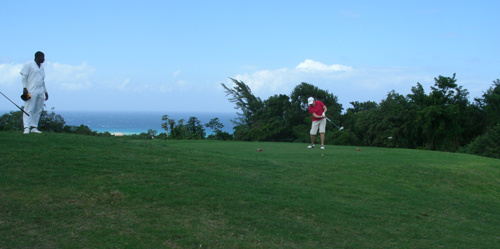 Pam golfing