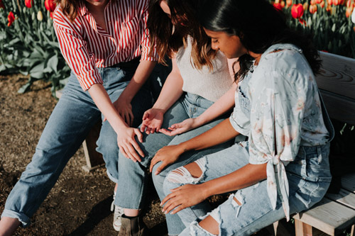 Girls praying