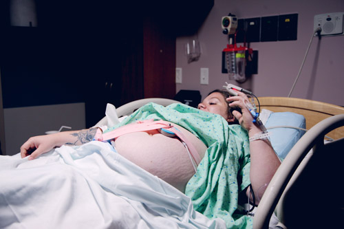 Woman in labor